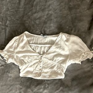 Tilly’s white cropped blouse, size: S